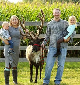 Family with Reindeer in center